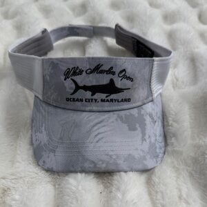 White Marlin Open Gray & White Camo Visor